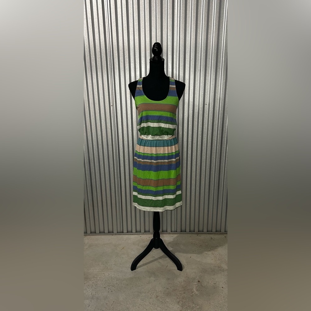 Women’s Walter Baker W118 Multicolor Striped Sleeveless Midi Dress Size Medium